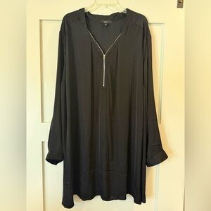 ellos Black Long Sleeve Tunic with Zipper